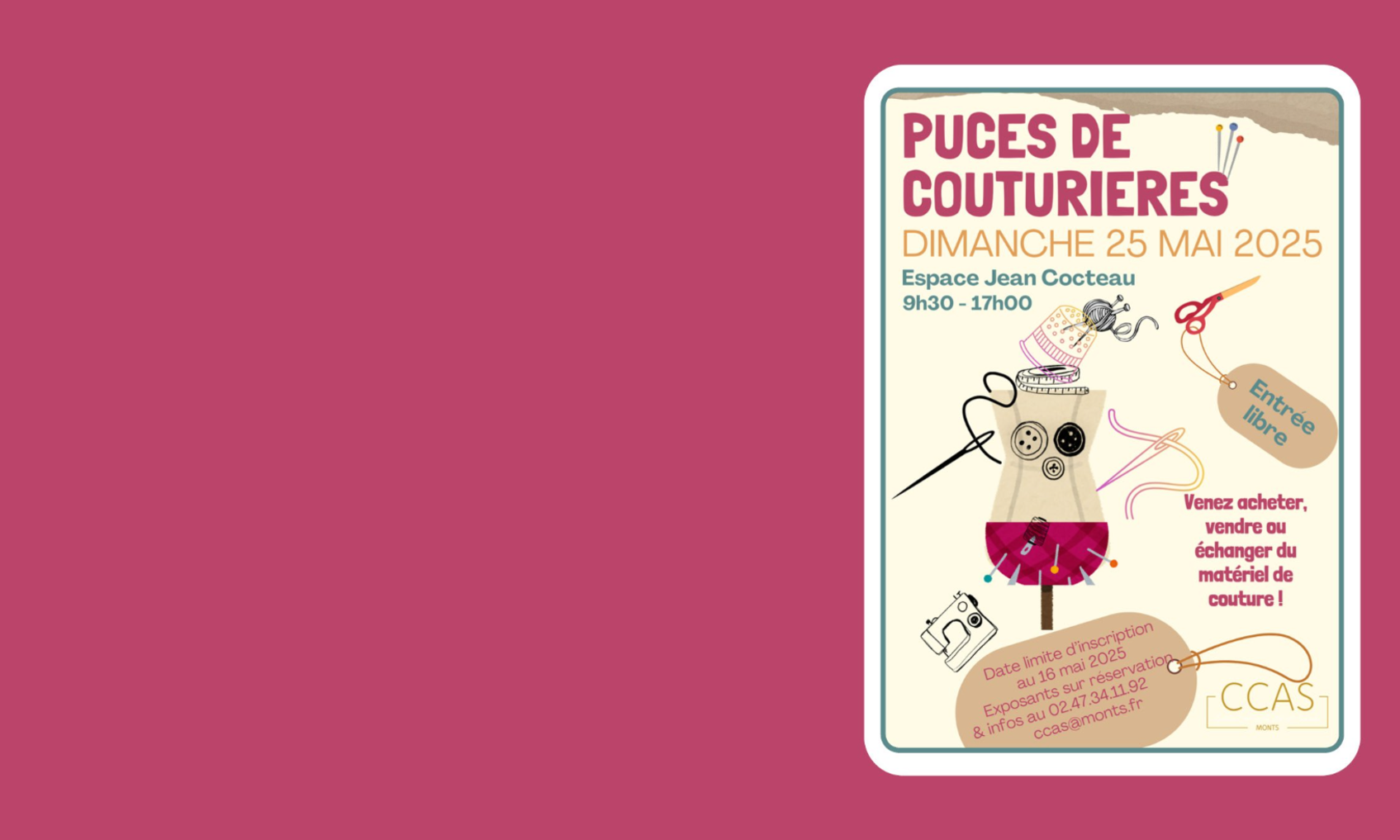 Les Puces de couturières s’installent à Monts !