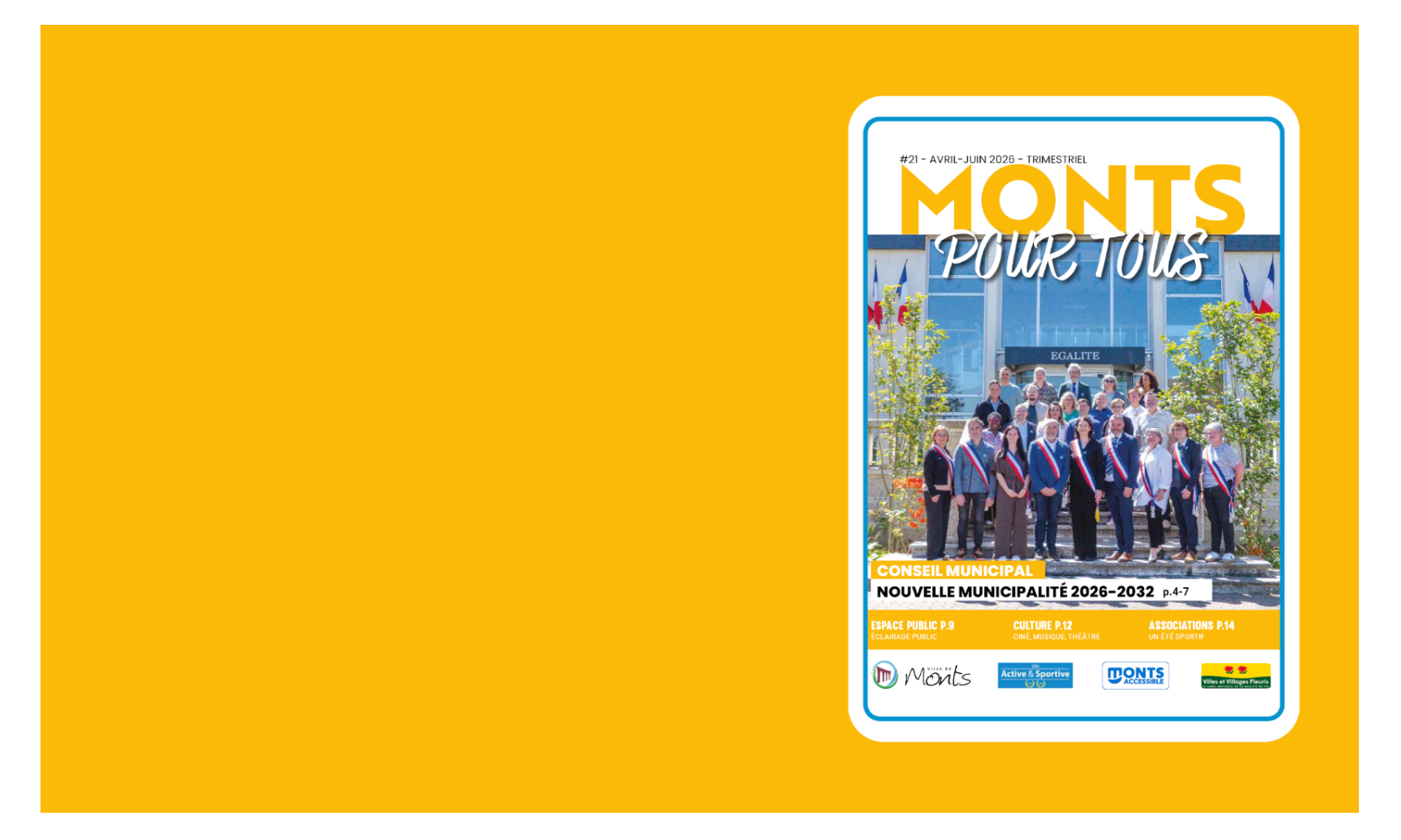 Nouveau numéro du magazine trimestriel de la Ville de Monts, accompagné du mémento numéros utiles
